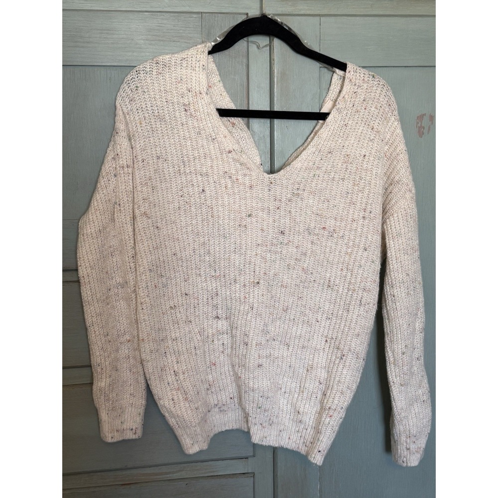 Harper‎ Heritage Francesca's Women's Sweater Size M Knot Back Cream Long Sleeve